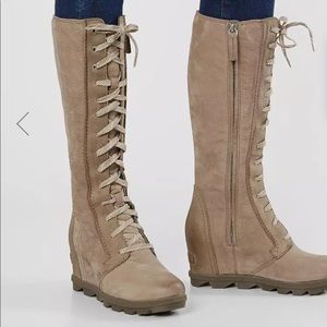 6.5 SOREL Joan of Arctic wedge knee high boot in Taupe. Worn once